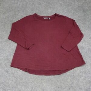 Lisa Rinna Sweater Womens 2X Red Pullover Long Sleeve Relaxed Knit Stretch